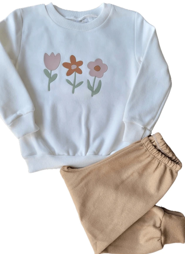 Conjunto Moletom Florzinhas