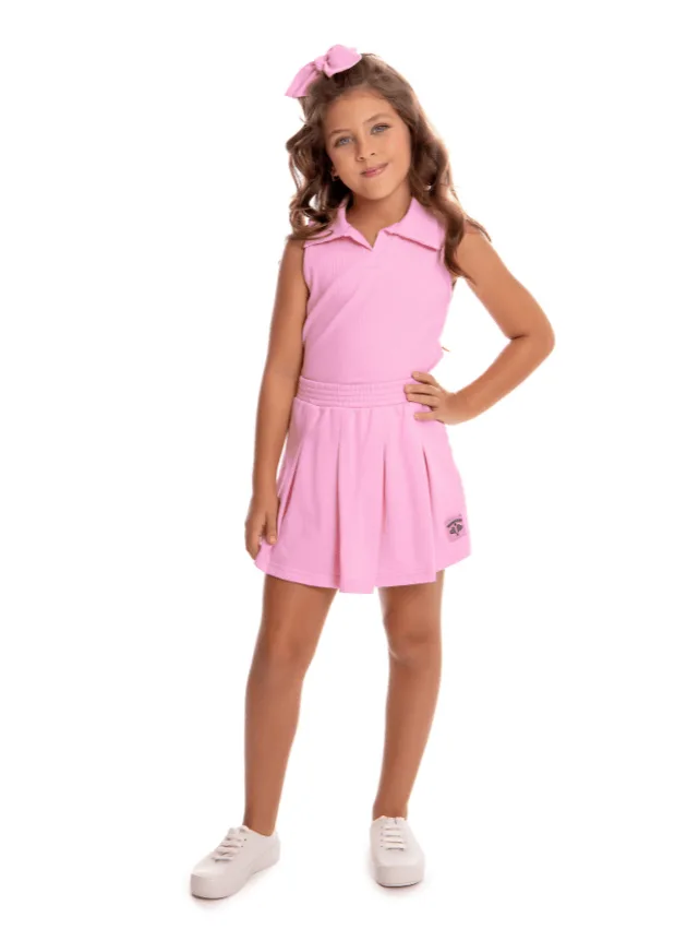 Conjunto Shorts Saia Rosa